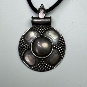 Artisan Sterling Silver Statement Necklace – Large 2” Pendant